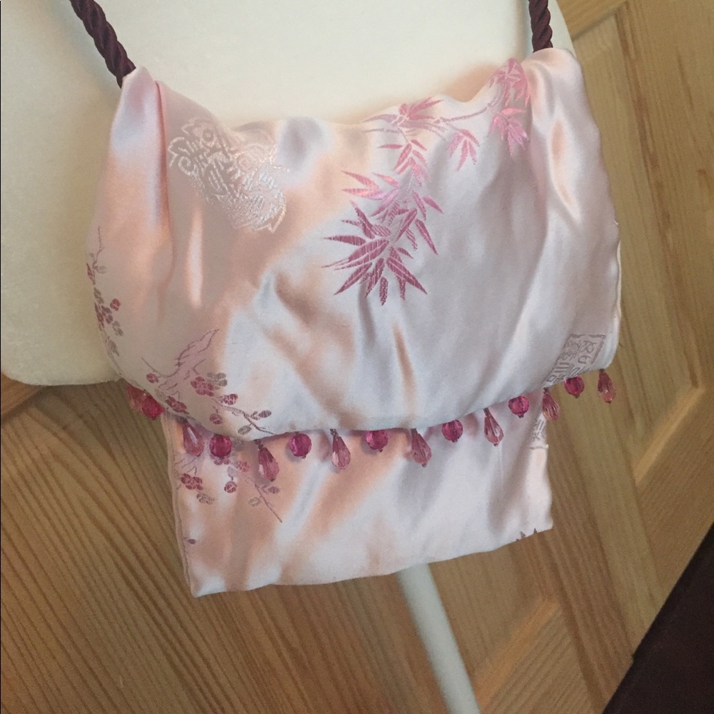Pink Handmade Satin Purse